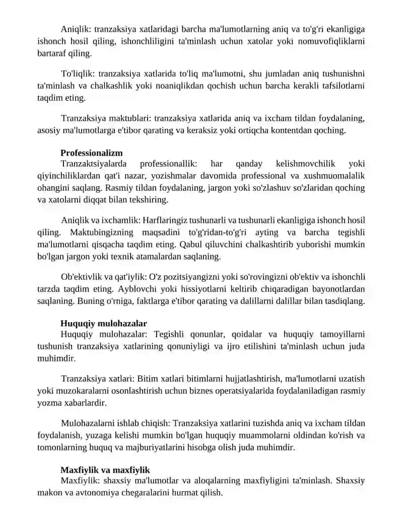 Tranzaksiya xatlari 4