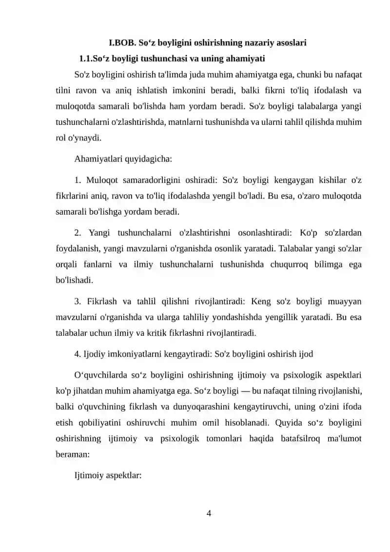 Ona tili darslarida o'quvchilar so'z boyligini oshirish usullari 4