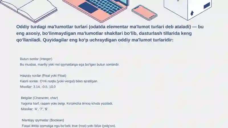 Oddiy turdagi ma’lumotlarni mashinada taqdim etish 4