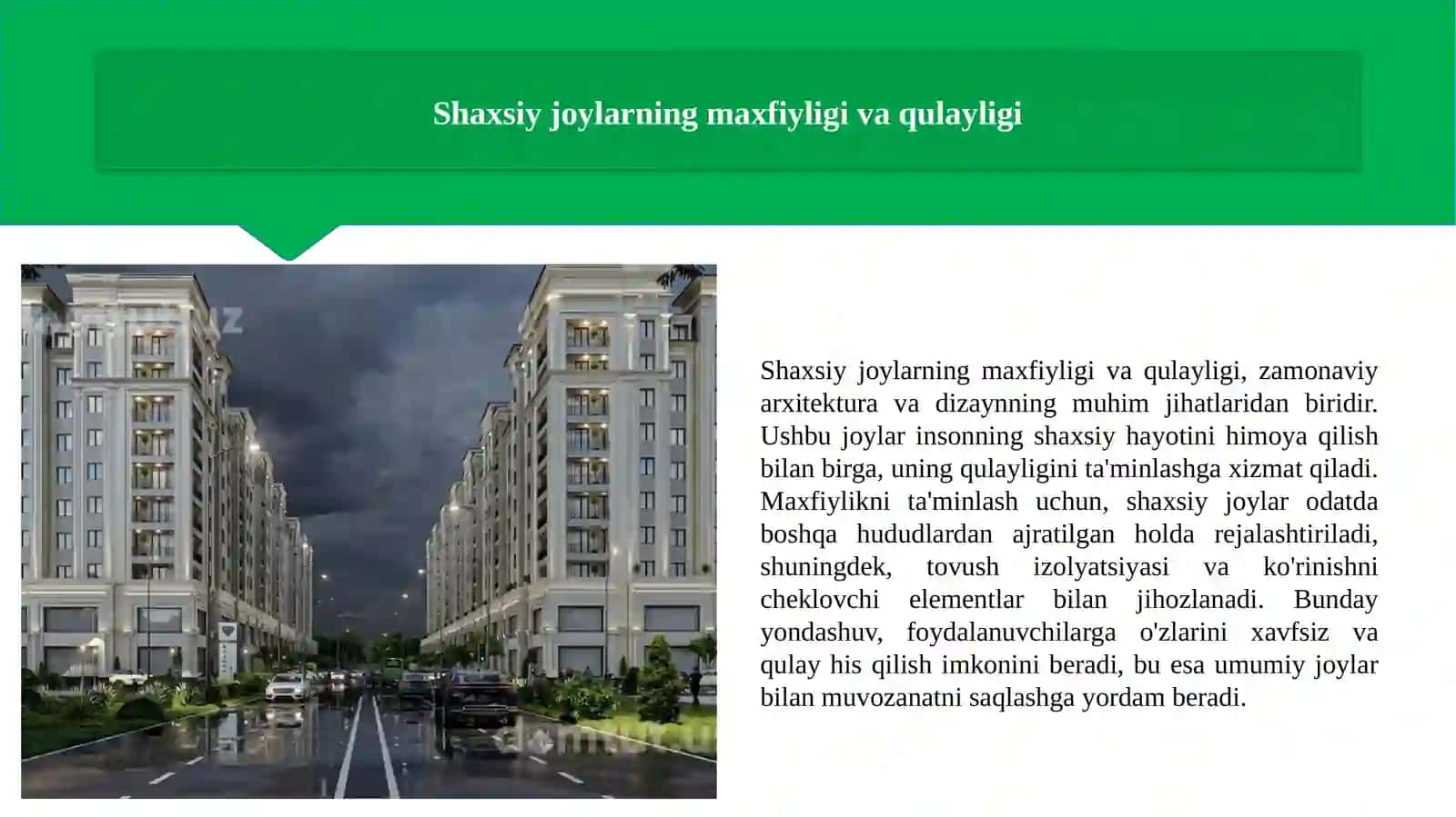 Turar joy binolarining arxitektura va dizayn tamoyillari 4