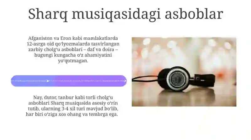 Sharq mamlaklarining musiqasi va madaniyatini yoritib berish 4