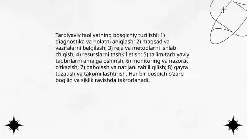Tarbiyaviy faoliyatni tashkil etish texnologiyalari va bosqichlari 4