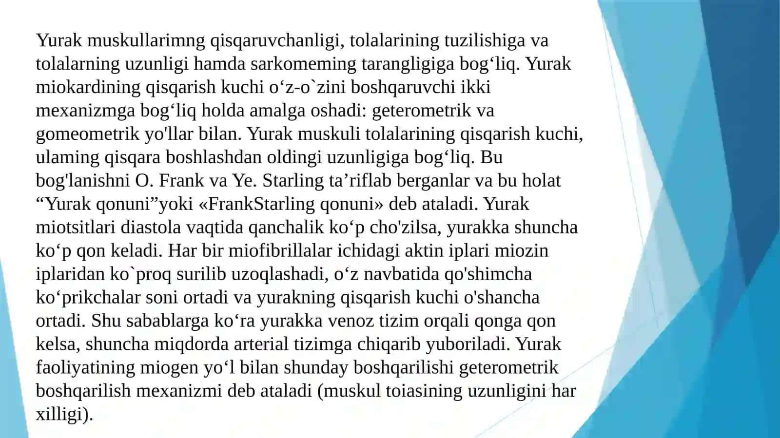 Yurak faoliyatini boshqarilishini o'ziga xosligi 4