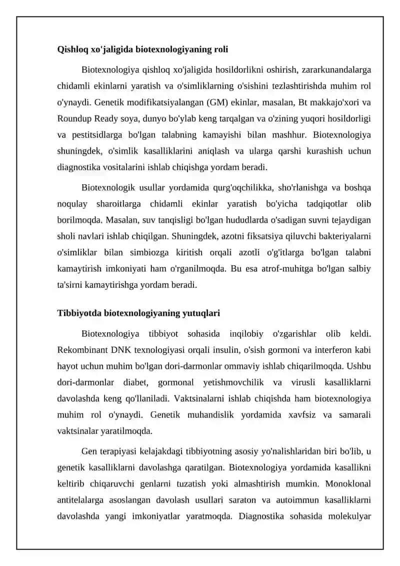 Biotexnologiyani yutuq va muammolari 4