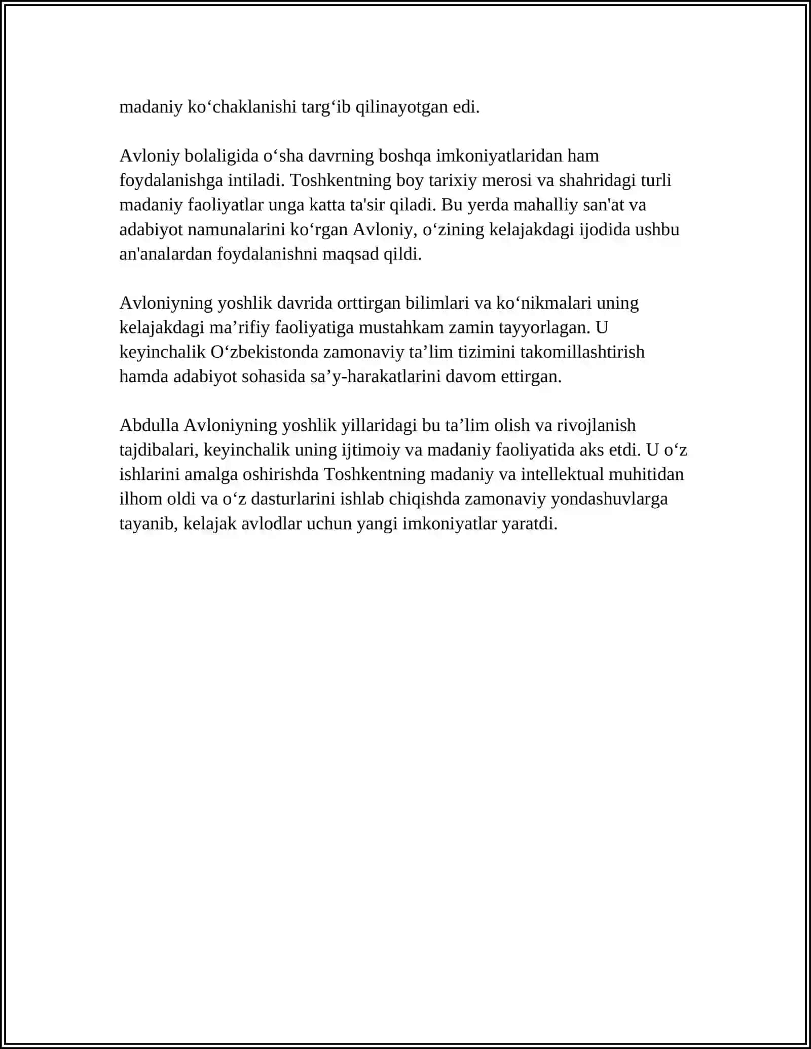 ABDULLA AVLONIYNING HAYOTI VA IJODI 4