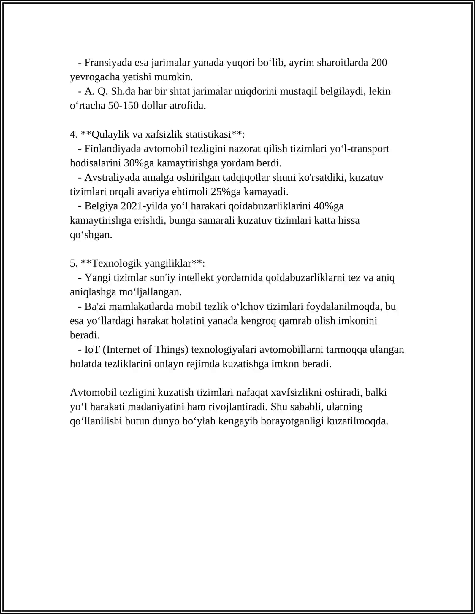 AVTOMAGISTRALLARDA XAVFSIZLIKNI TA'MINLOVCHI TIZIMLAR 4
