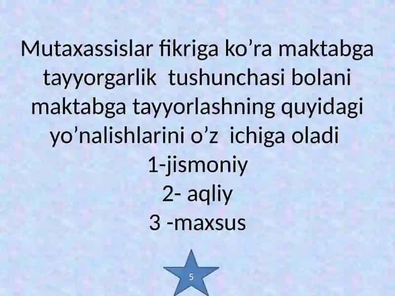 BOLALARNING MAKTAB TA’LIMIGA IJTIMOIY-PSIXOLOGIK TAYYORGARLIGI 4