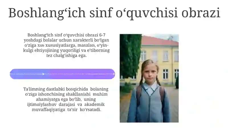 Boshlangʻich sinf oʻquvchisi imidji 4