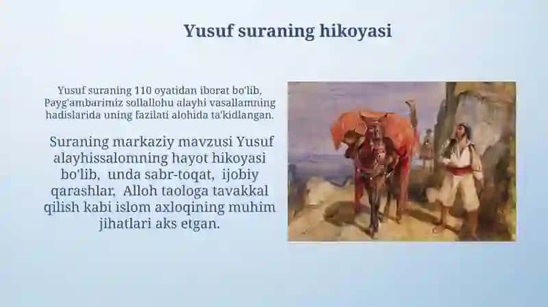 Yusuf surasi va "Yusuf va Zulayho" dostonlari 4