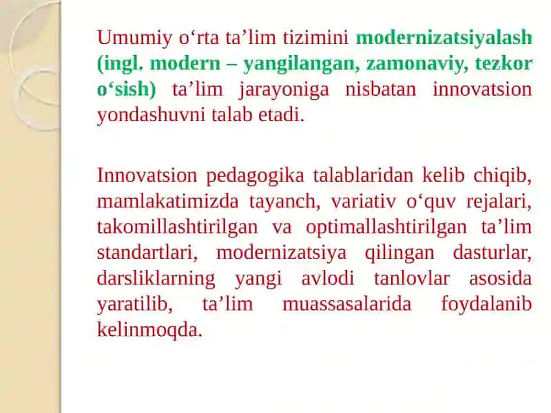 Innovatsiyaning amaliyotga tatbiq etishda sifat va samaradorlikka erishish 4