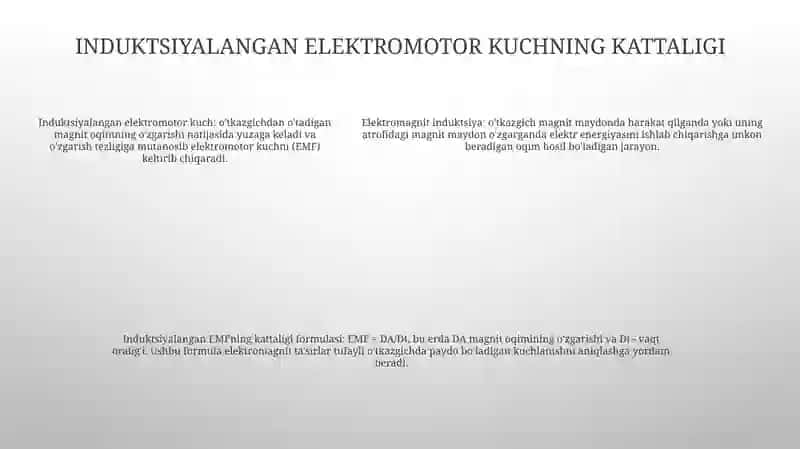 Elektromagnit Induksiya Hodisasi Haqida Tushuncha.Formulalari Bilan 4