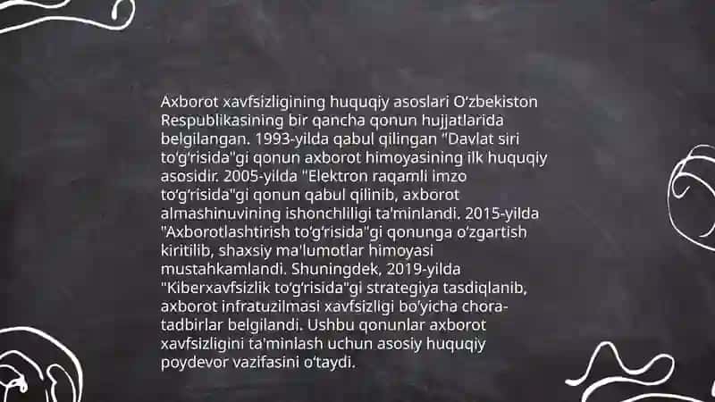Axborot xavfsizligi va axborotlami himoyalash usullari 4