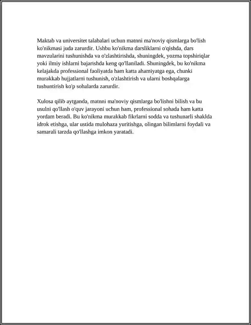 MATNNI MA'NOVIY QISMLARGA BOLISH TAMOYILLARI 4