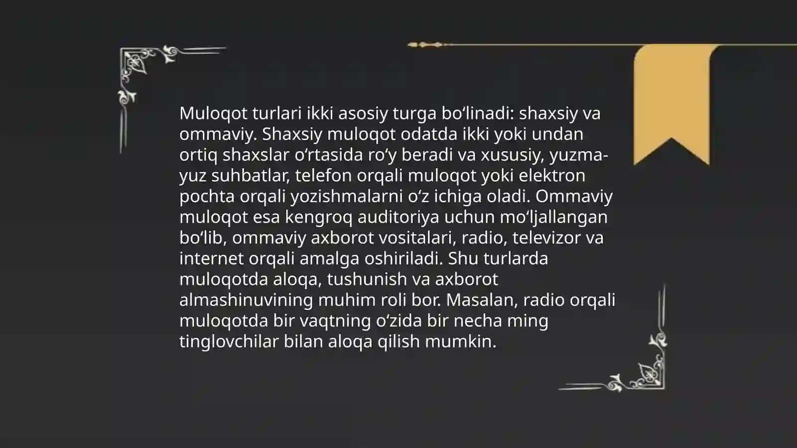 Muloqot va kommunikatsiya 4