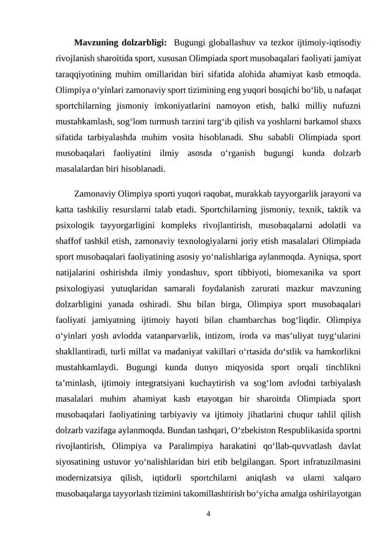 Olimpiada sport musoboqalari faolyati 4