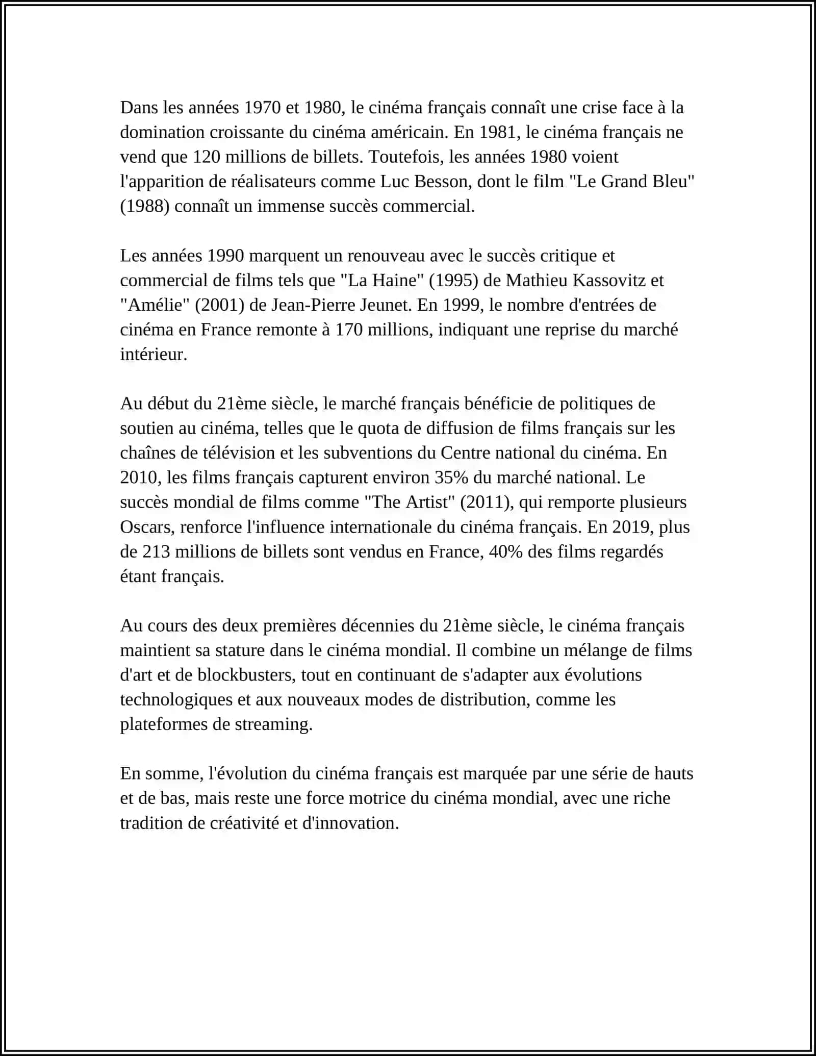 REGARDER ET ANALYSER LES FILMS FRANCAIS 4
