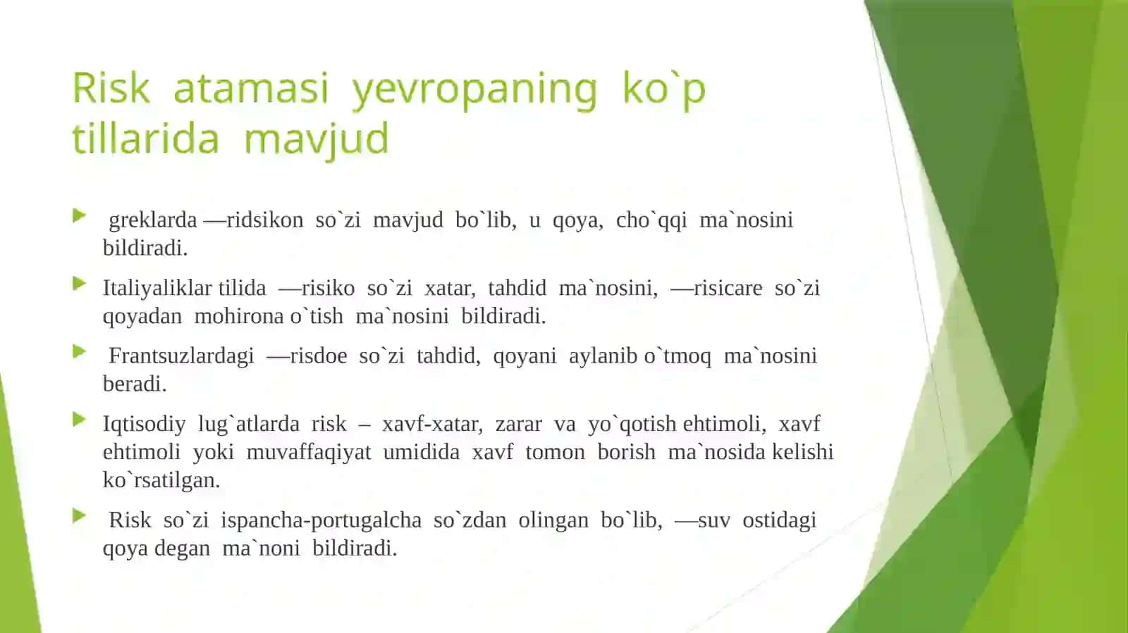 Moliya va risklar 4