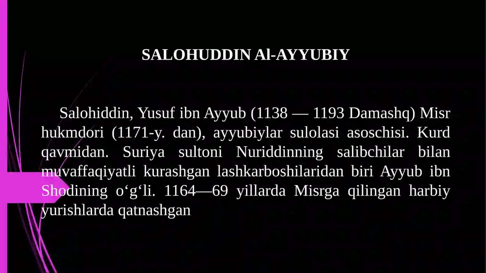 8-sinf O'zbekiston tarixi Salib yurishlari davrida yaqin sharq dars ishlanma 4