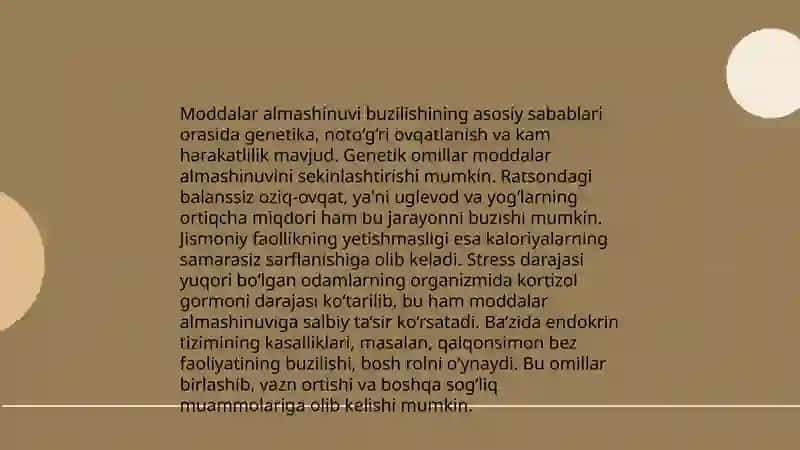 Moddalar almashinuvi buzilishi haqida tushuncha 4