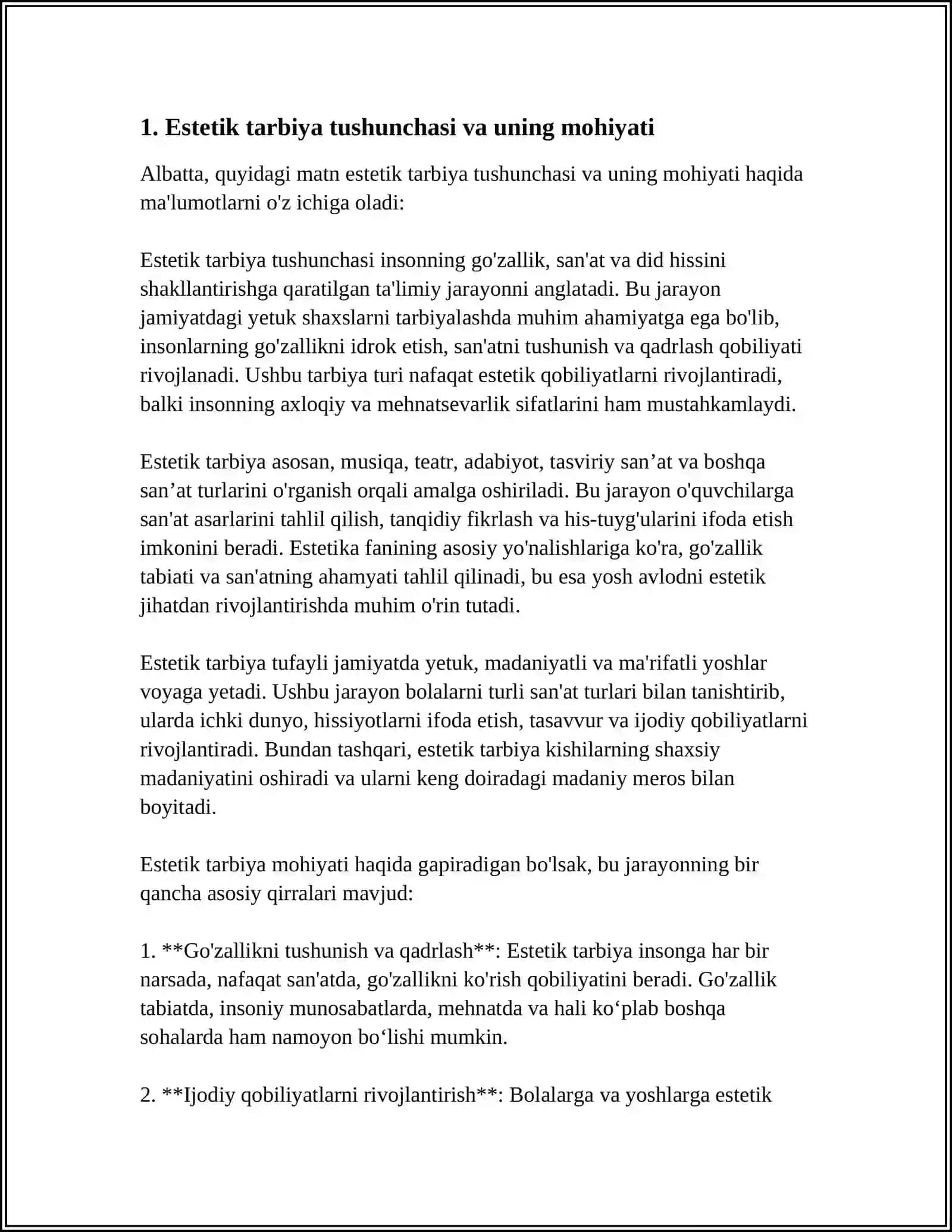 ESTETIK TARBIYA SOHASIDA RIVOJLANISH MARKAZINI TAKOMILLASHTIRISH JARAYONI 4