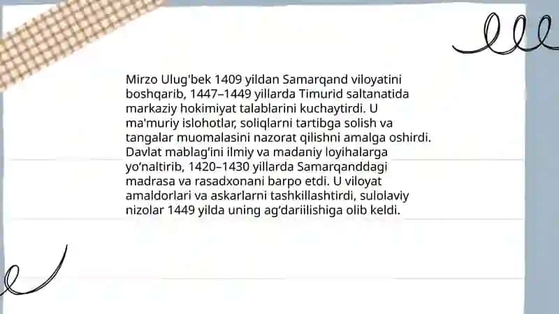 Mirzo Ulug'bek haqida 4