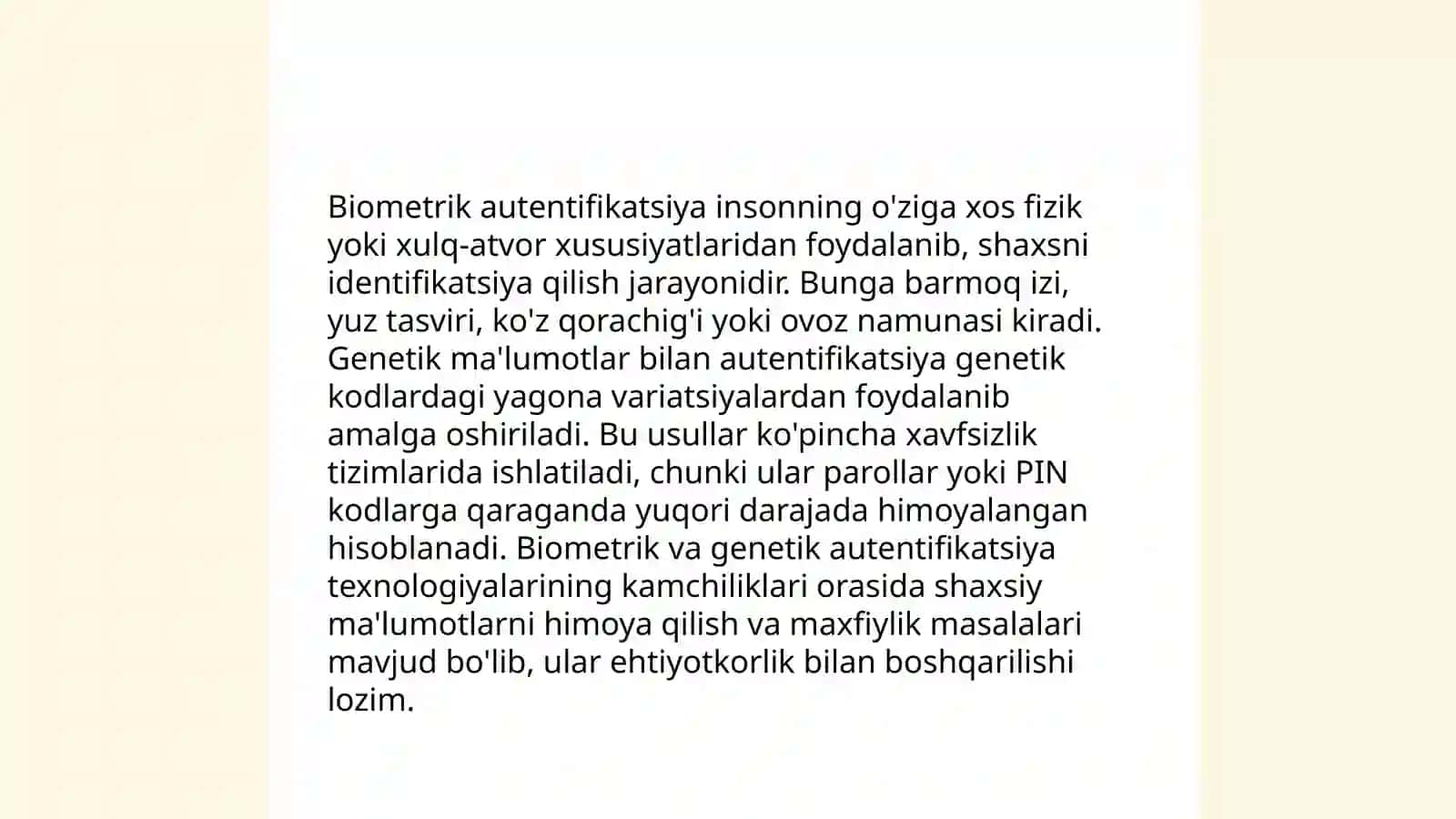Kelajak texnologiyasi sifatida inson DNK ma'lumotlari asosida autentifikatsiya qilish imkoniyatlari 4