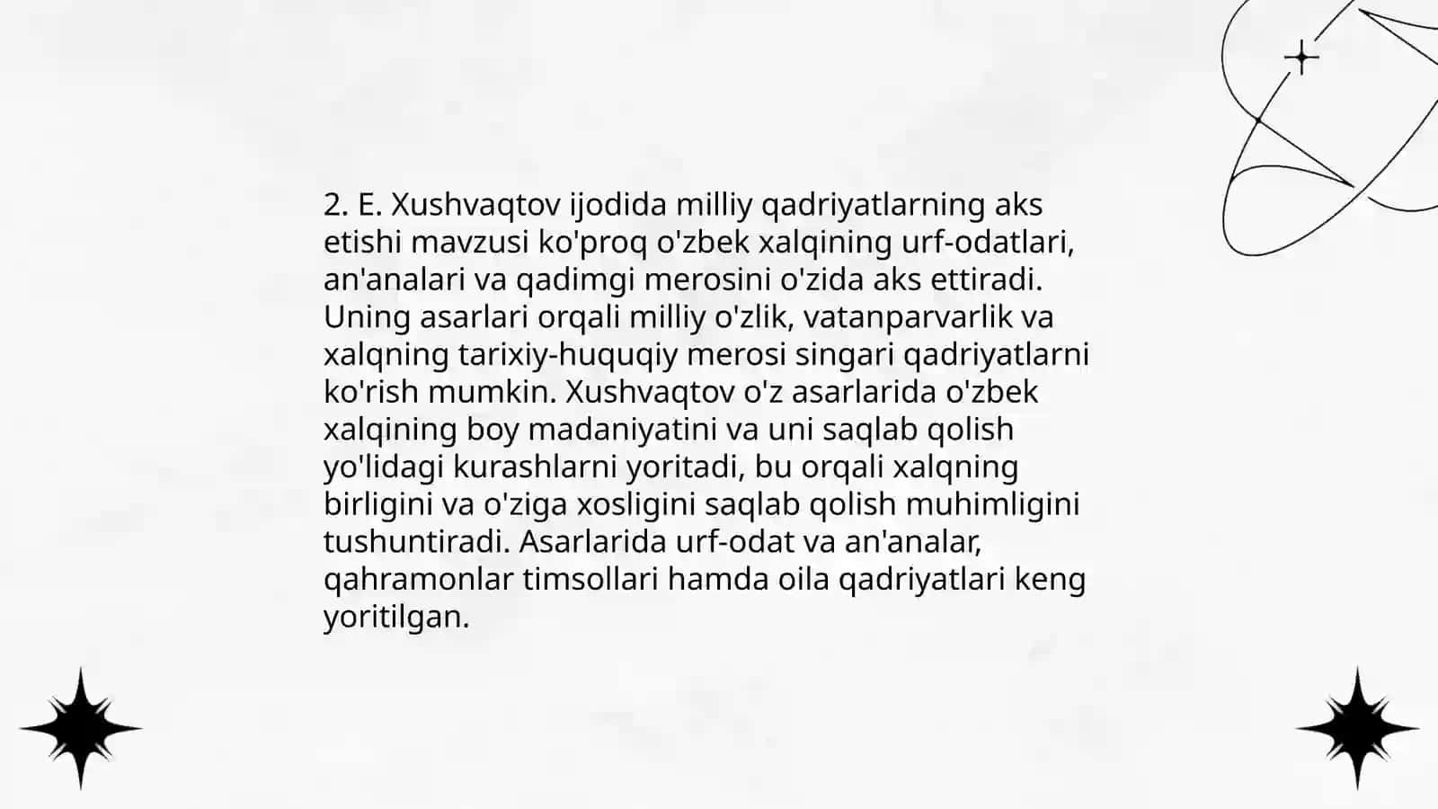 E.Xushvaqtov asarlari 4