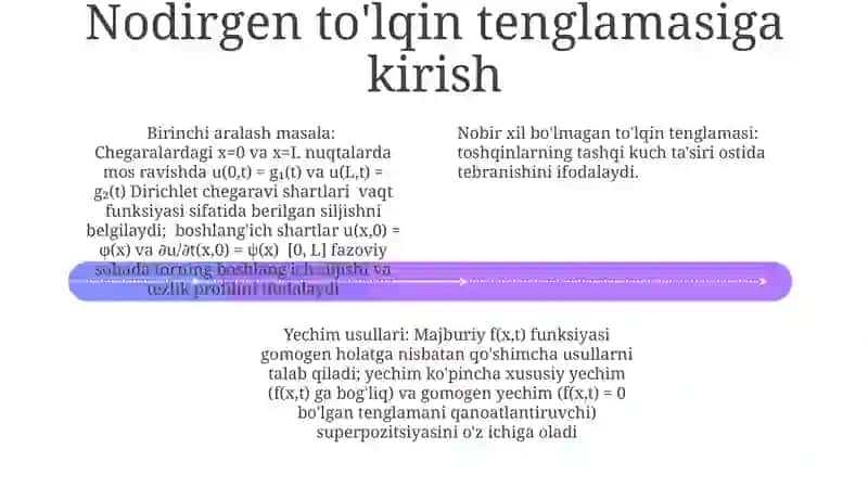Bir jinsli boʻlmagan tor tebranish tenglamasi uchun birinchi aralash masala 4
