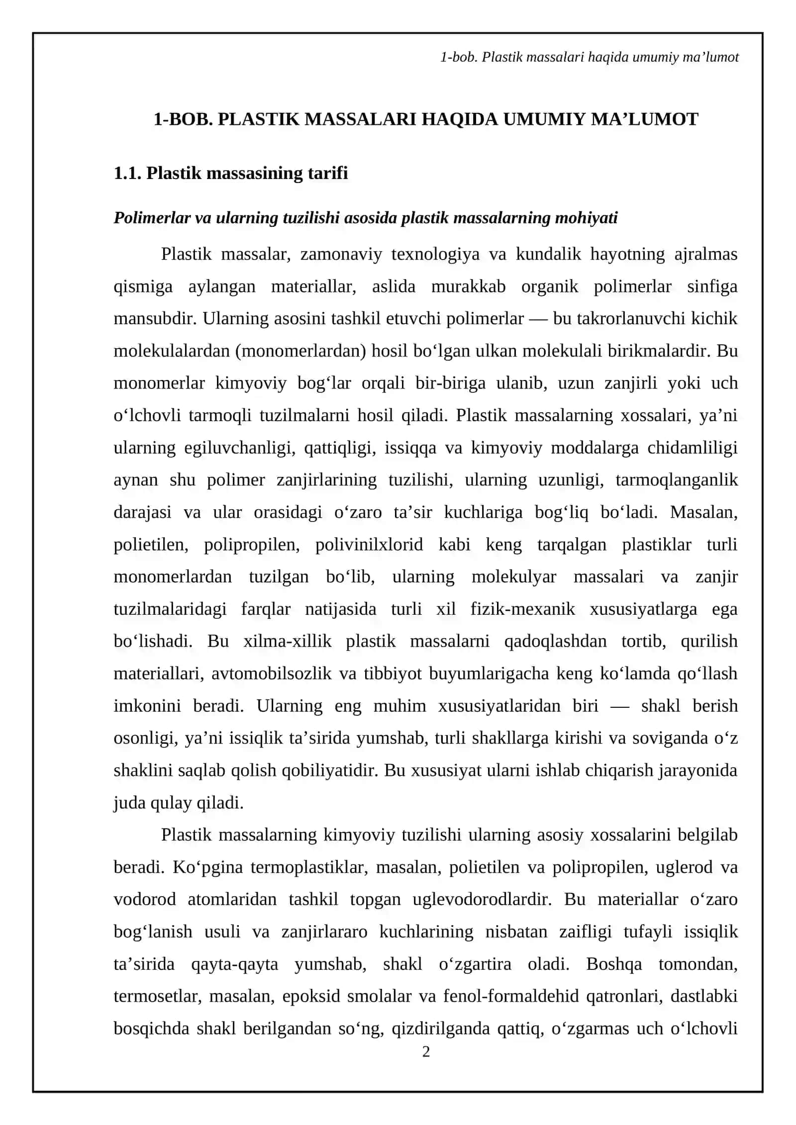 Plastik massalar va shisha materiallari 4
