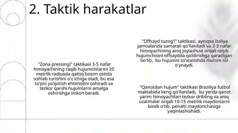 Fudbol o'yin texnikasi 4
