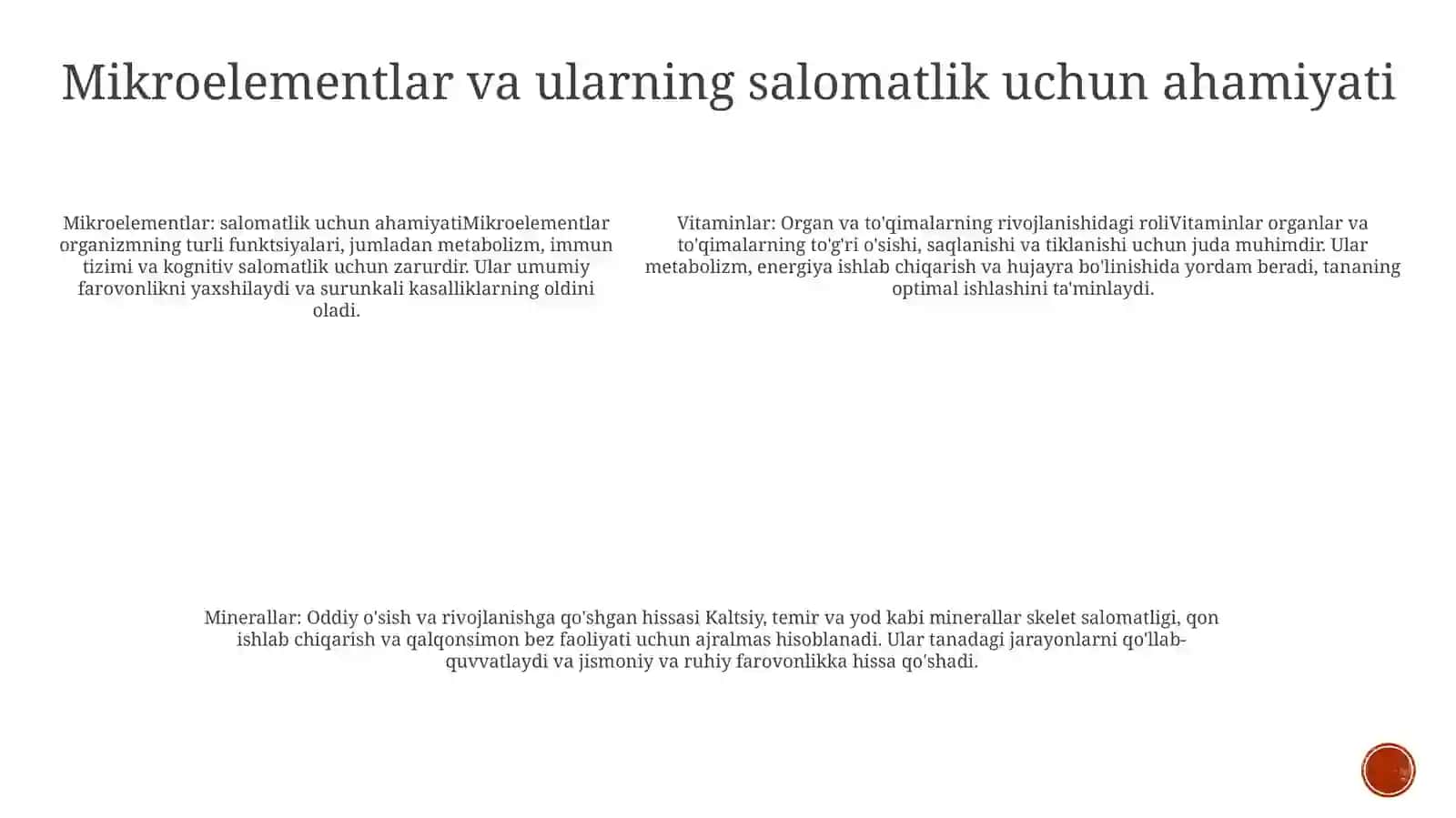 Organizmni Normal Òsishi Va Rivojlanishiga Vitaminlar Mikro Elementlar Mineral Moddalar Tasirini Ahamiyati 4