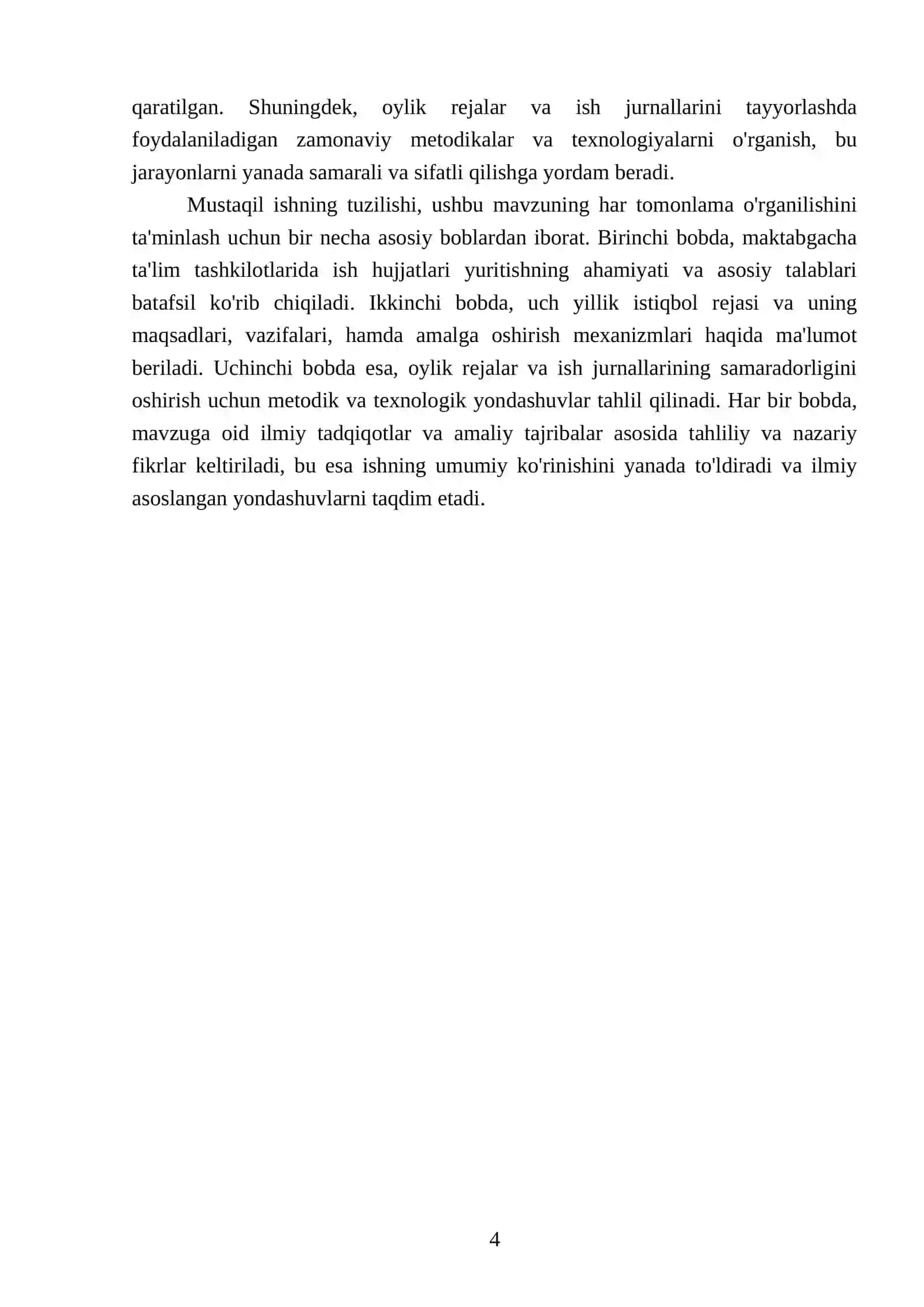MAKTABGACHA TA'LIM MENEJMENTI FANIDAN TAYYORLAGAN MUSTAQIL ISHI 4