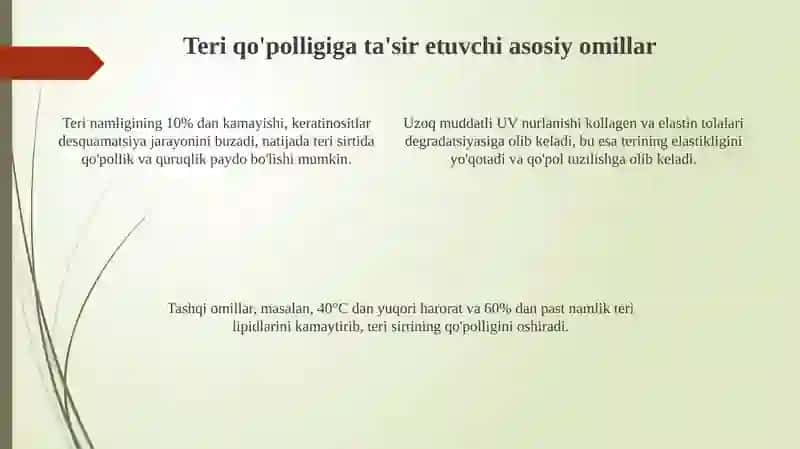 Teri gʻadir-budurligiga taʼsir etuvchi omillar 4