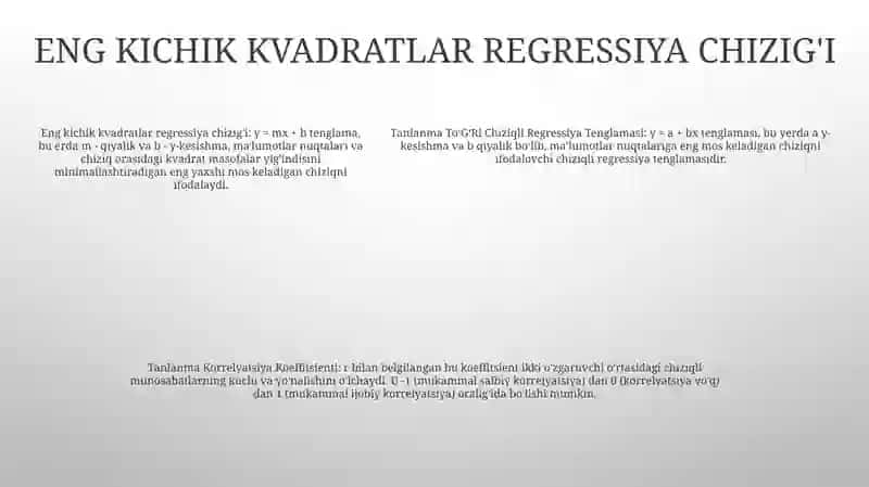 Tanlanma ToʻGʻRi Chiziqli Regressiya Tenglamasi 4