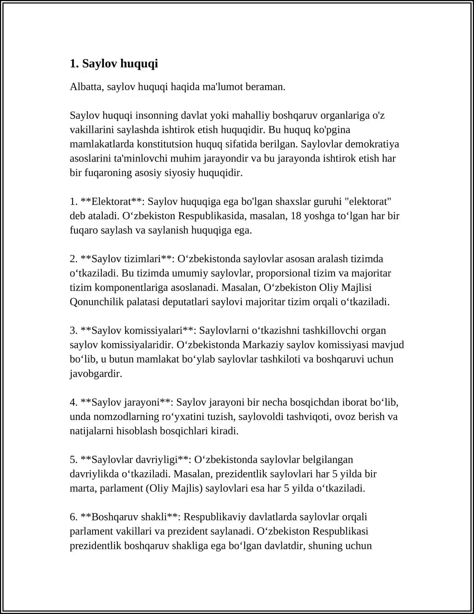 O'ZBEKISTON RESPUBLIKASI FUQAROLARNING SIYOSIY HUQUQLARI 4