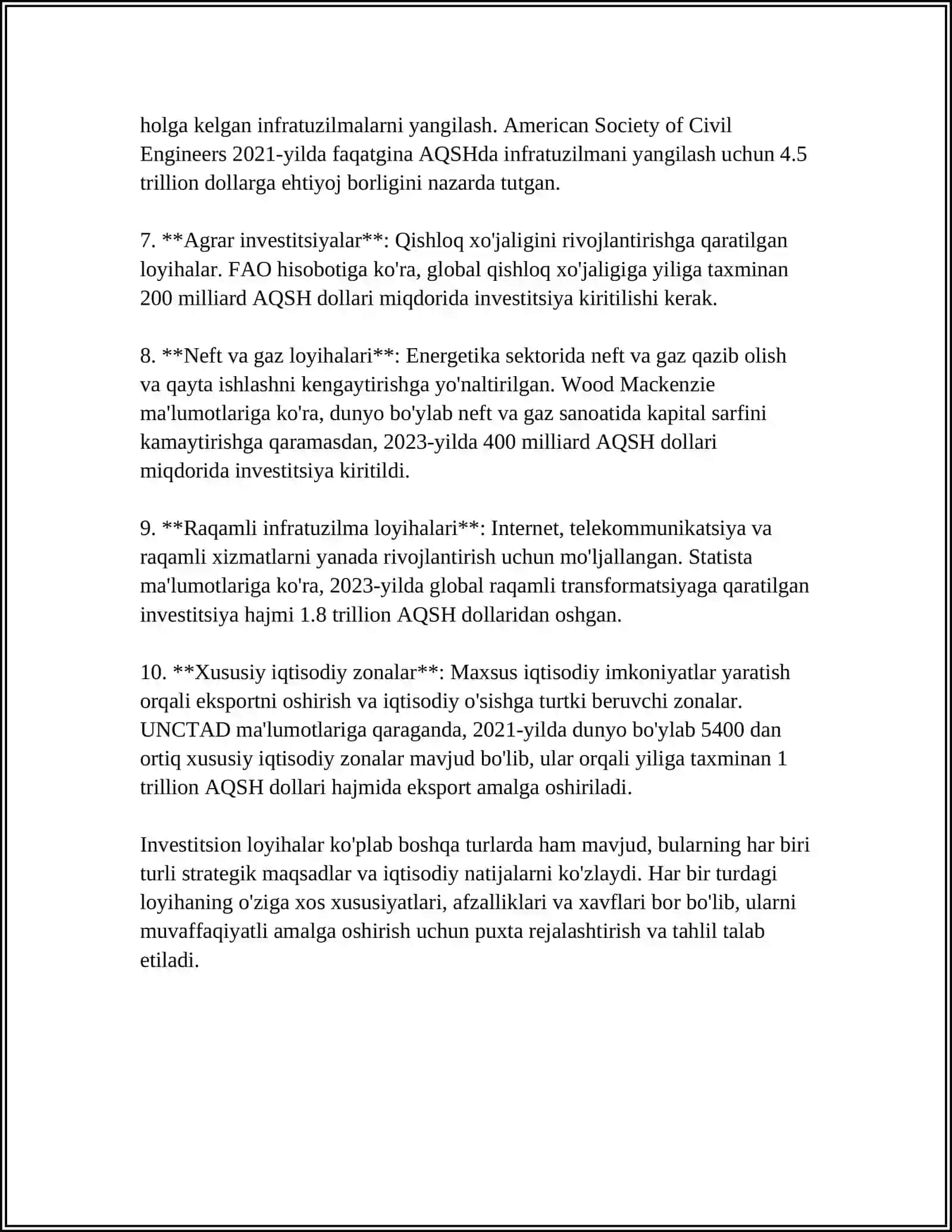 INVESTITSION LOYIHALAR MOLIYAVIY TAHLILI MOHIYATI 4