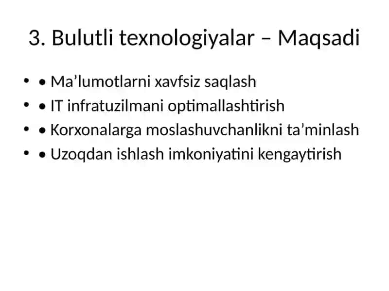 BULUTLI TEXNOLOGIYALAR VA MOLIYAVIY TEXNOLOGIYALAR 4