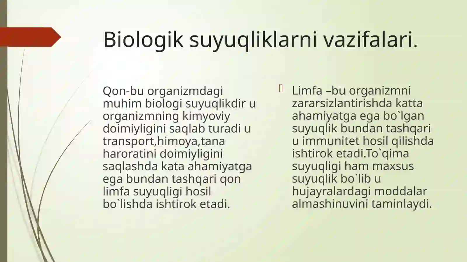 Organizmning biologik suyuqliklari elektrolit va no elektrolit eritmalari sifatida 4