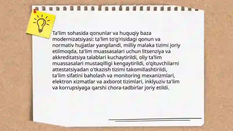 Mustaqillikdan keyingi O'zbekistonda ta'lim tizimini isloh qilish 4
