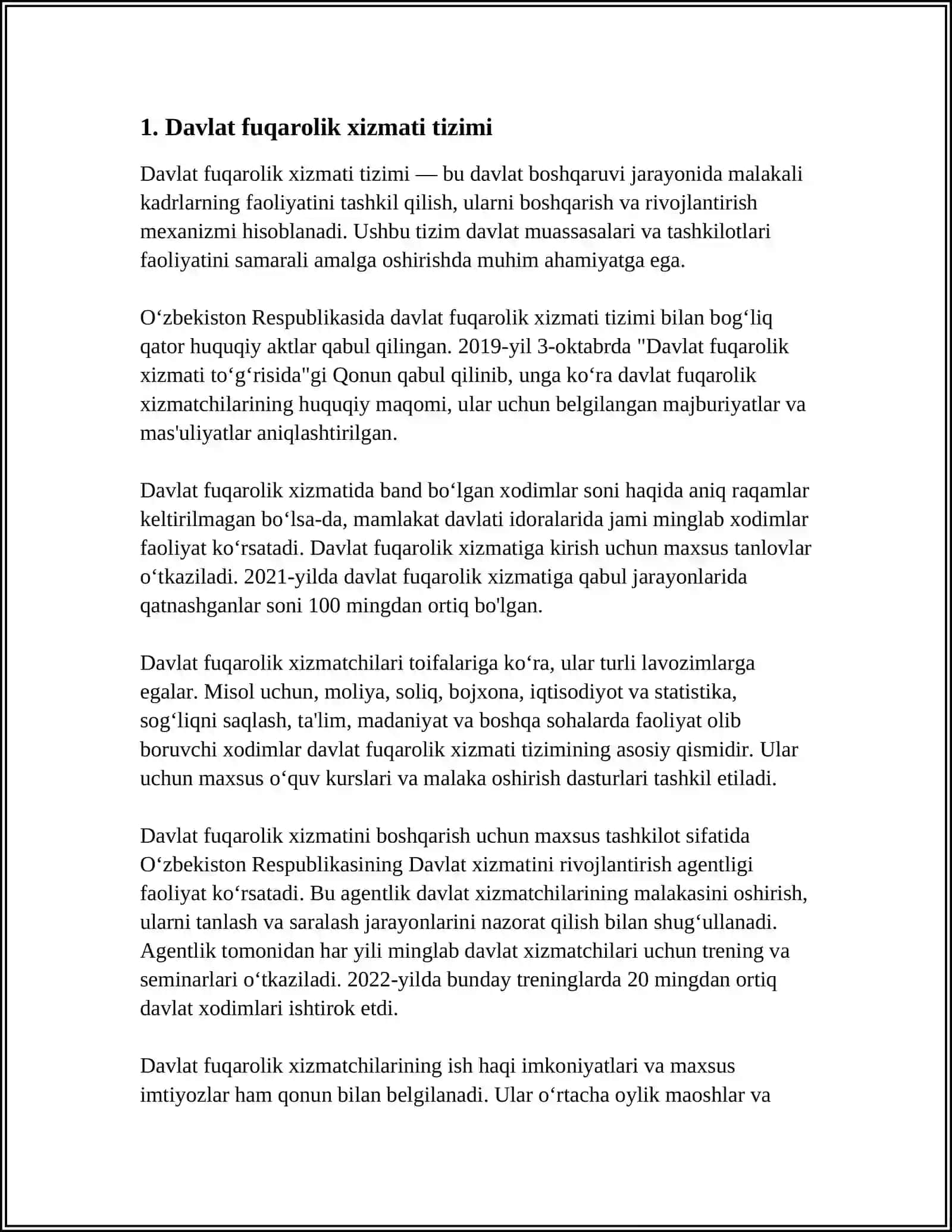 FRANSIYA RESPUBLIKASIDA DAVLAT FUQAROLIK XIZMATI TO’G’RISIDA 4