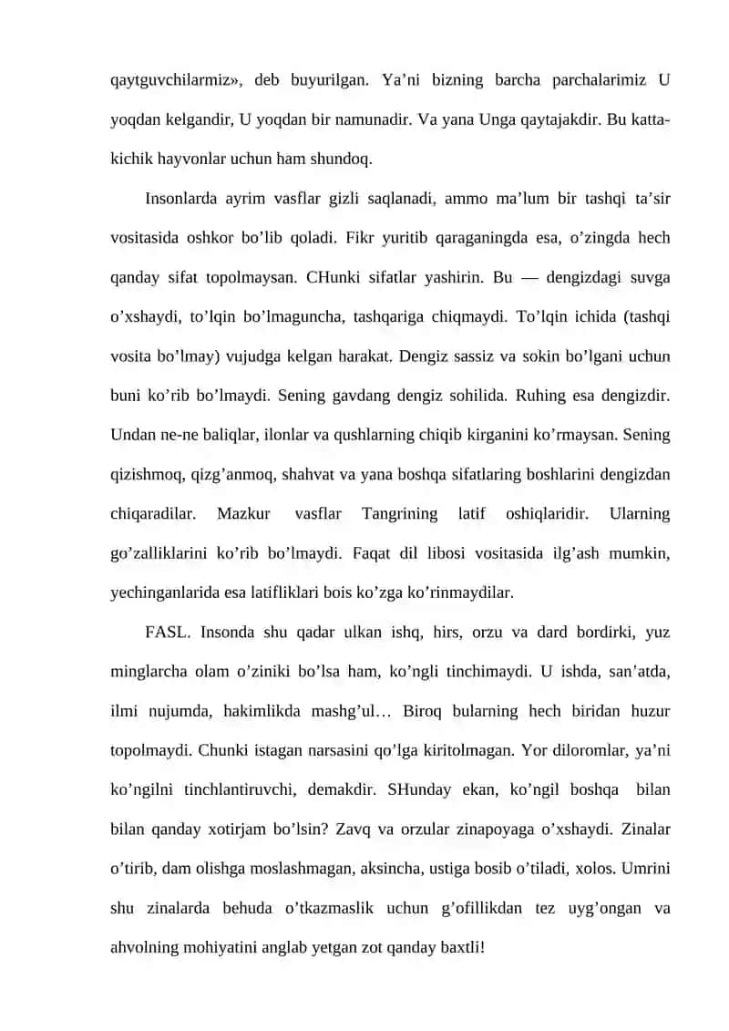 Asarda insoniyatning hatti –harakatlarini umumiy ko’rinishi 4