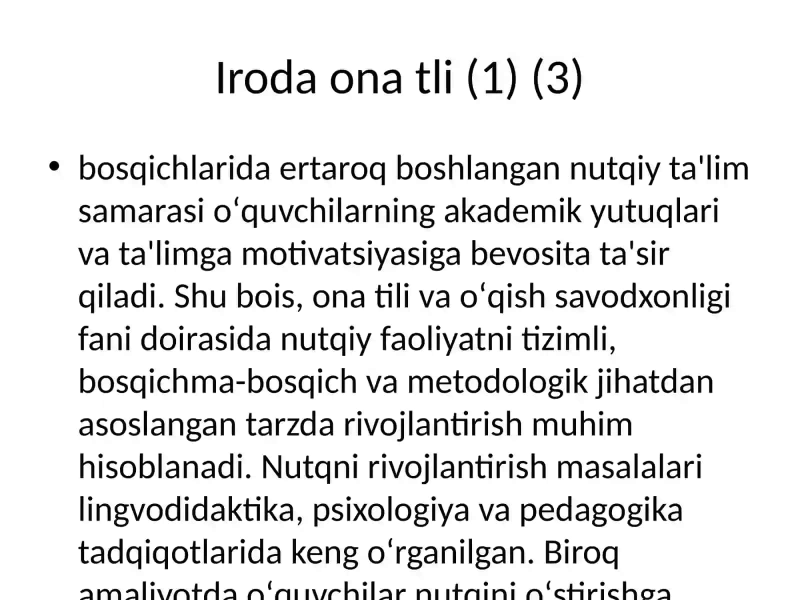 Ona tili o’qish savodxonligi darslarida o’quvchilar nutqini o’stirish 4