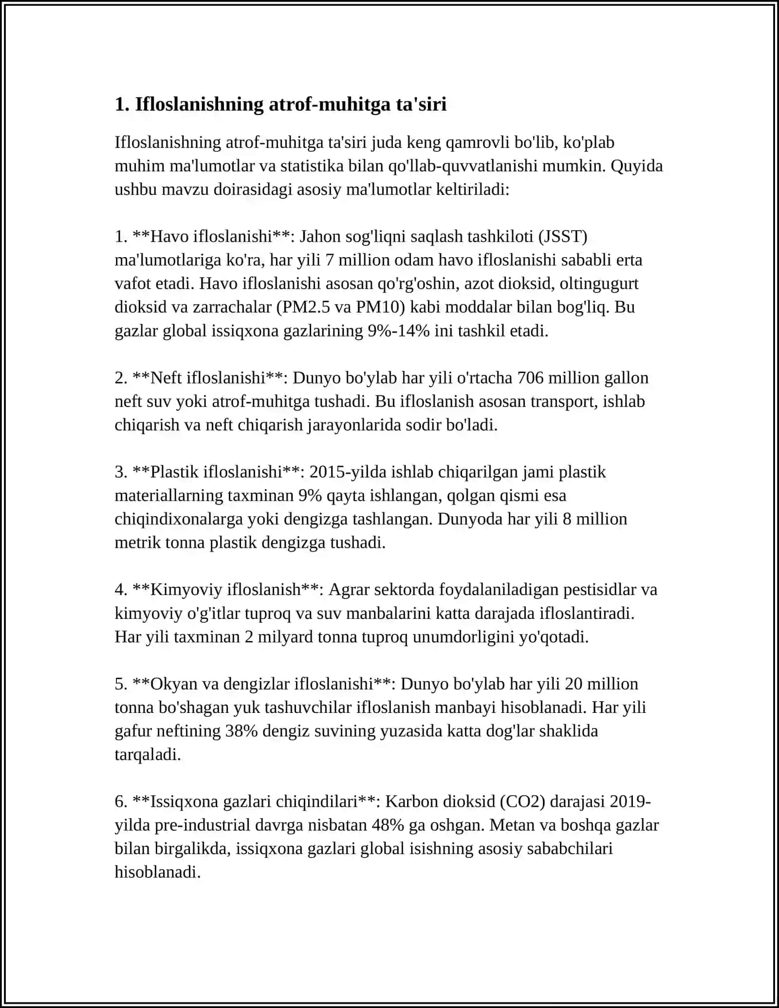 SUVNI IFLOSLANISHI OQIBATIDA YUZAGA KELADIGAN HOLATLAR 4