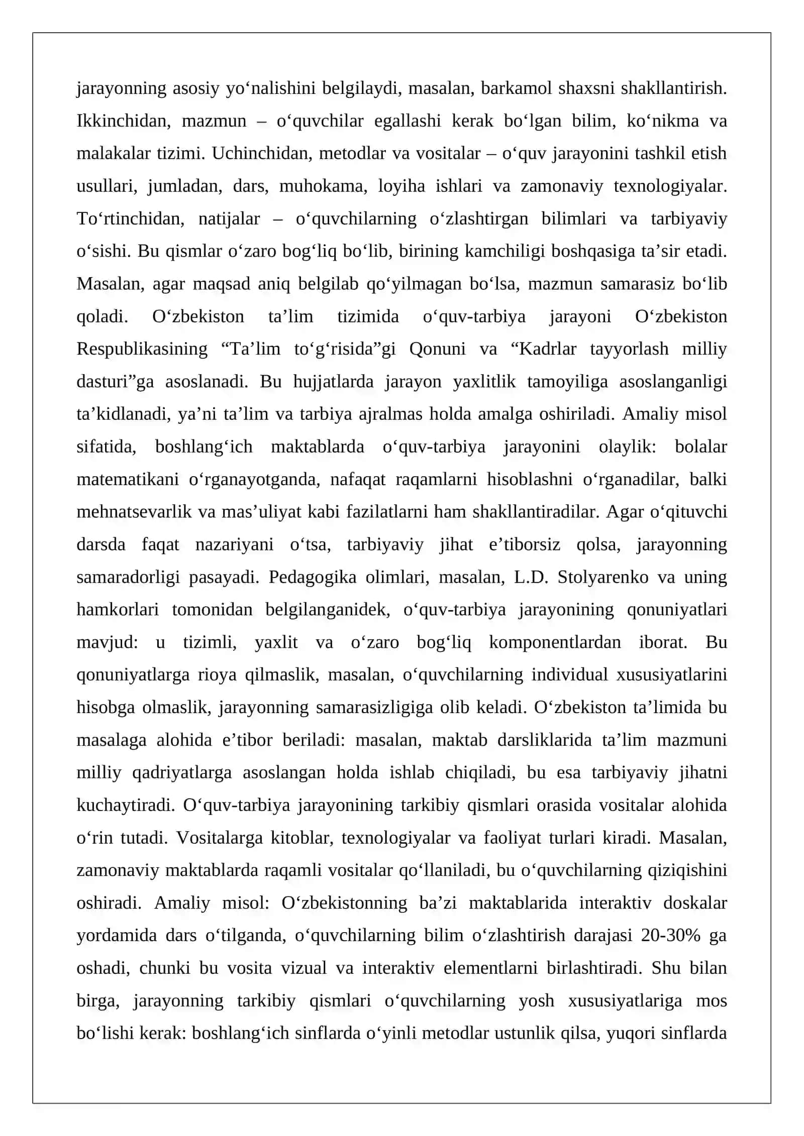O‘quv-tarbiya jarayonini takomillashtirishning pedagogik shartlari 4