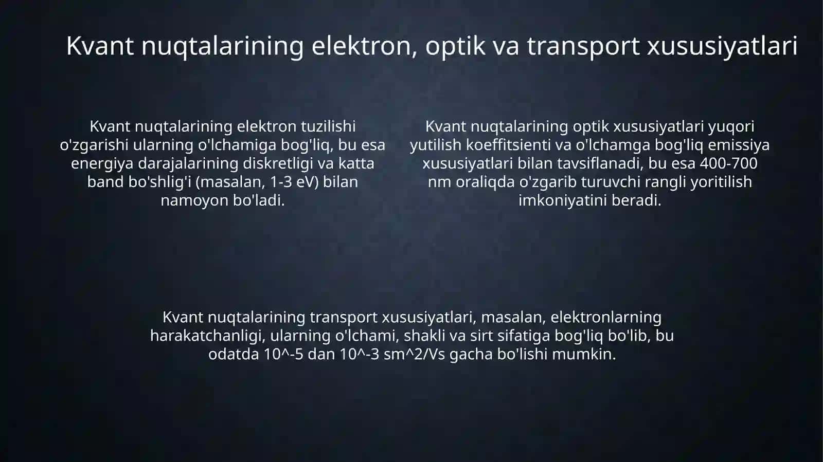 Kvant nuqtalarining maydonli tranzistorlarga bilvosita va bevosita tasiri 4