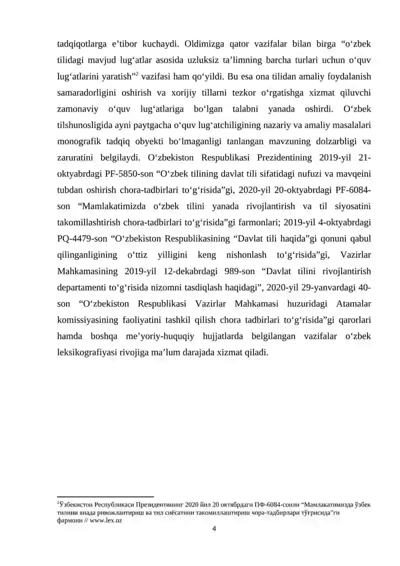 O‘zbek tili leksikografiyasi. Lug‘at turlari va tiplari 4