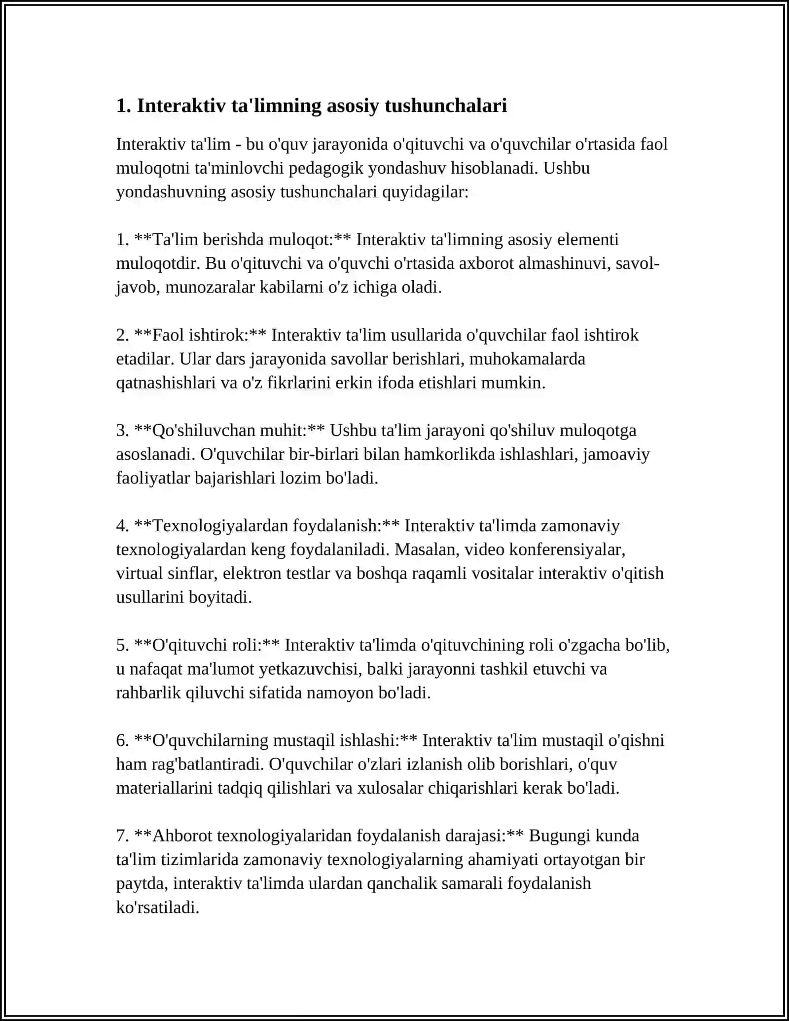 XORIJIY TILNI O'RGATISHDA INTERAKTIV TA'LIM MODELINI QO'LLASHNING MUHIM PRINSIPLAR 4