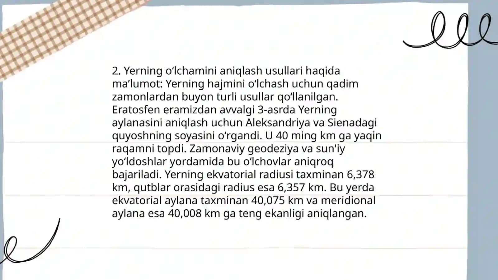 Yerning shakli va õlchamlari 4