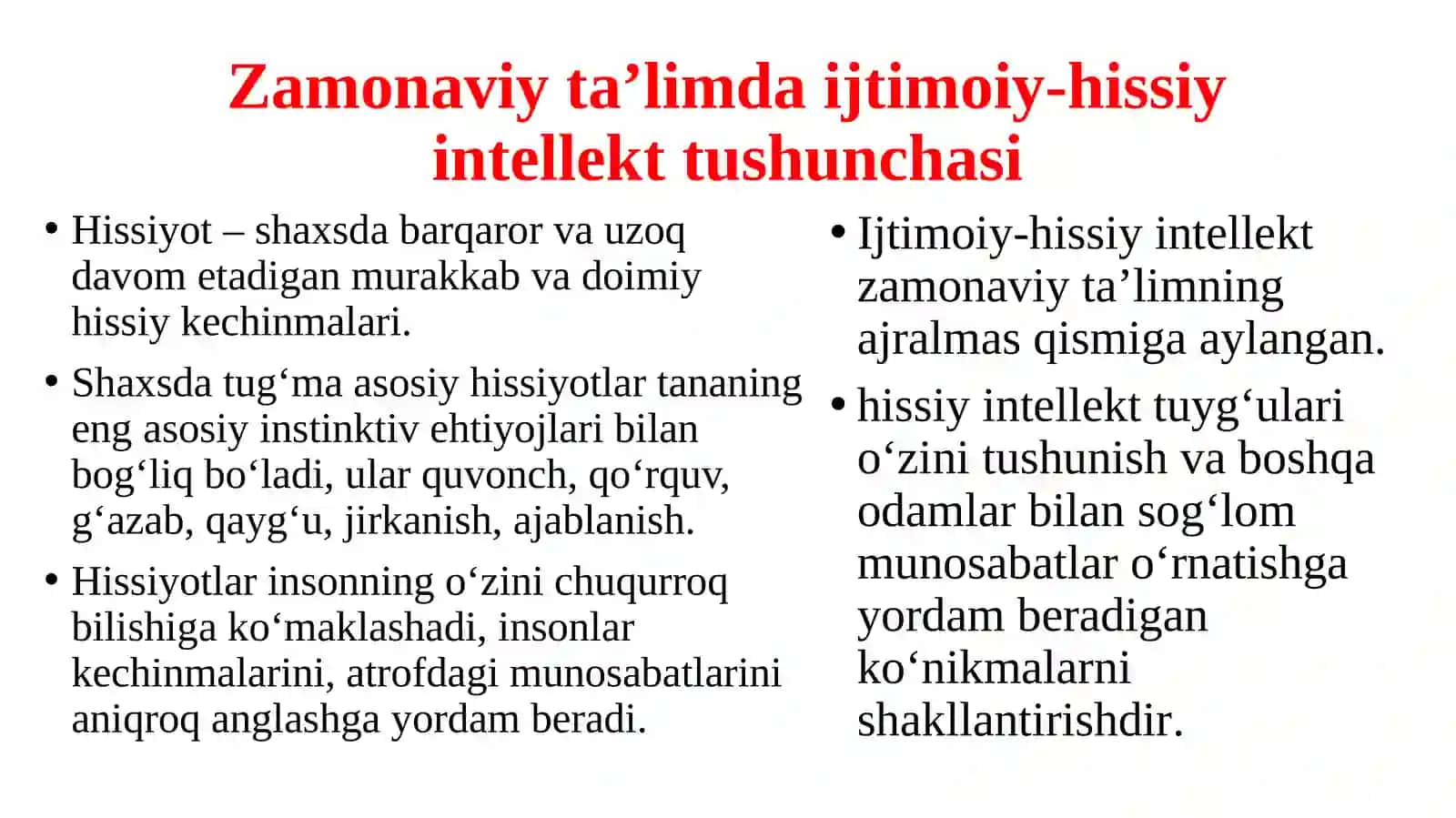 Zamonaviy ta’limda ijtimoiy-hissiy intellektning tutgan o‘rni 4