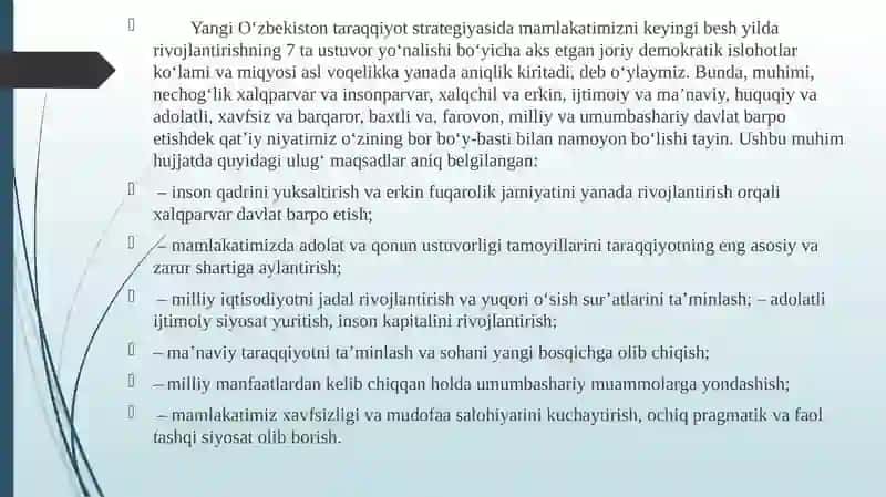 Yangio'zbekistonning taraqqiyot strategiyasi 4